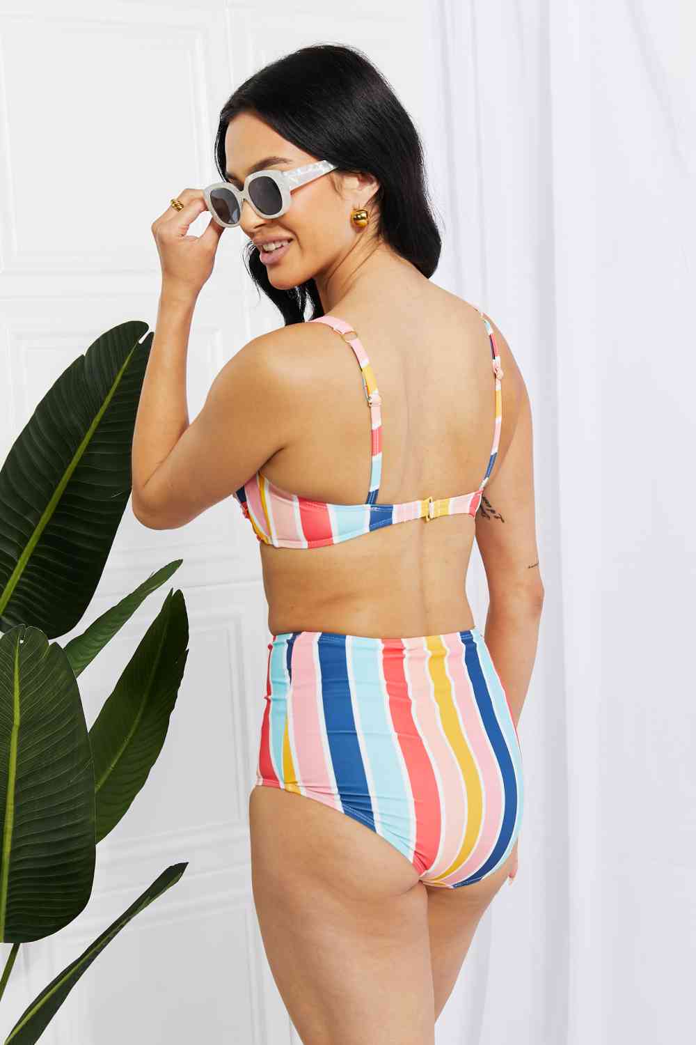 Twist High-Rise Bikini in Stripe