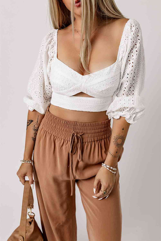 Sweetheart Neck Cutout Crop Top