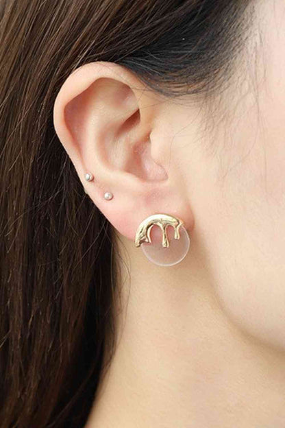 Zinc Alloy and Acetate Stud Earrings