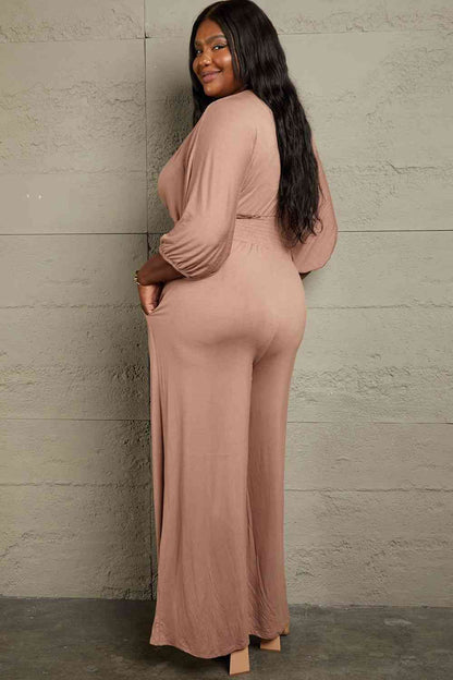 Plus Size Smocking Waist Jumpsuit