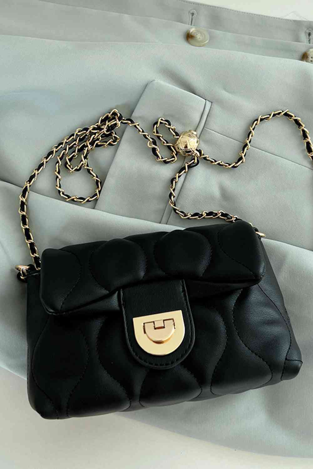 Leather Adjustable Chain Crossbody Bag