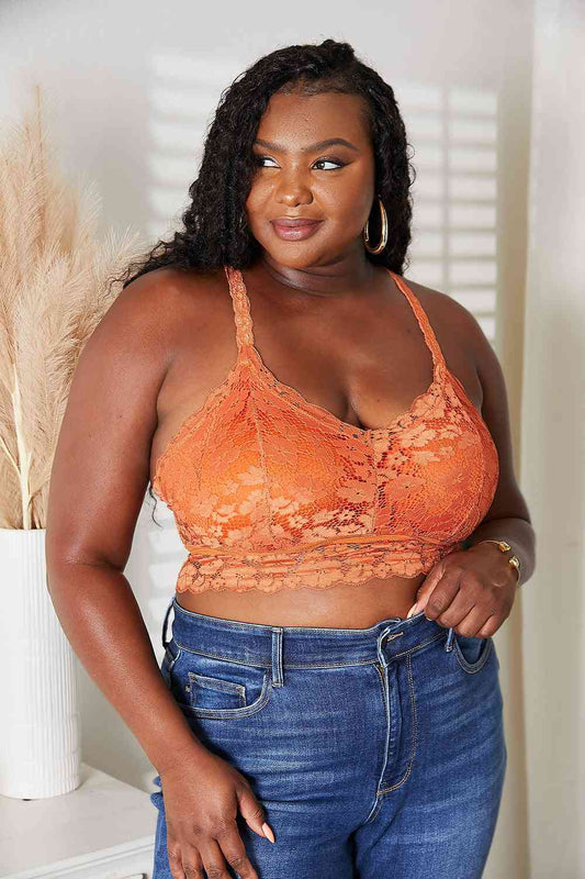 Plus Size Crisscross Lace Bralette