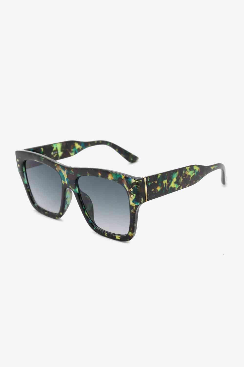 Patterned Polycarbonate Square Sunglasses