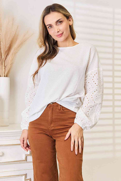 Dropped Shoulder Round Neck Blouse