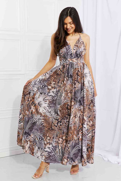 Plus Size Piecing It Together Printed Sleeveless Dress