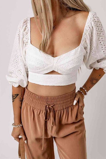 Sweetheart Neck Cutout Crop Top