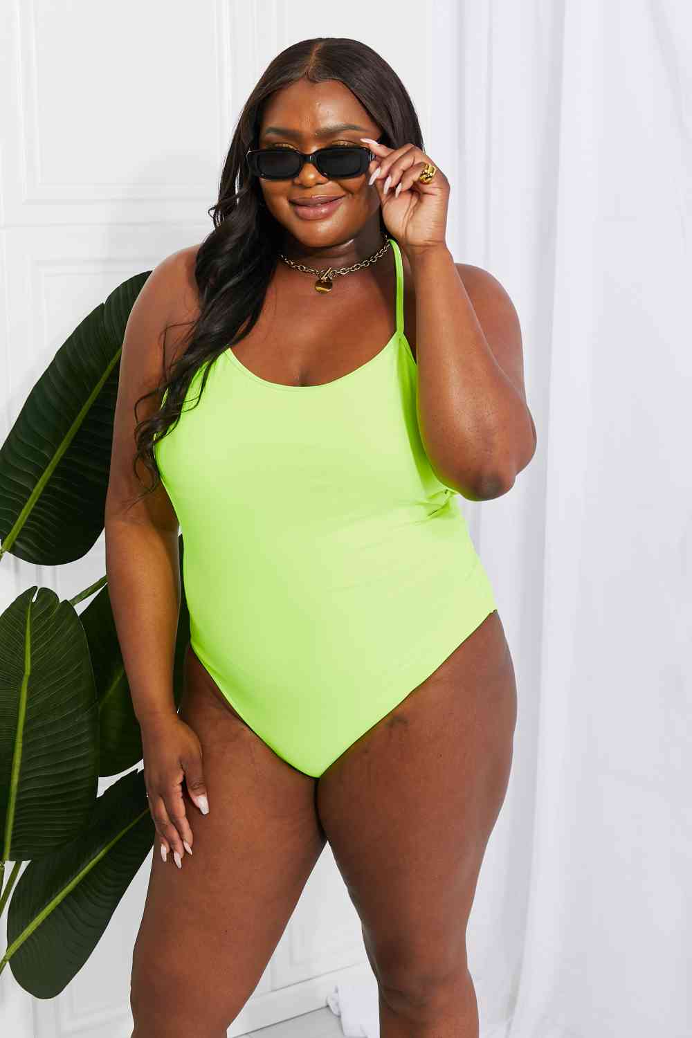 High Tide One-Piece in Lemon-Lime