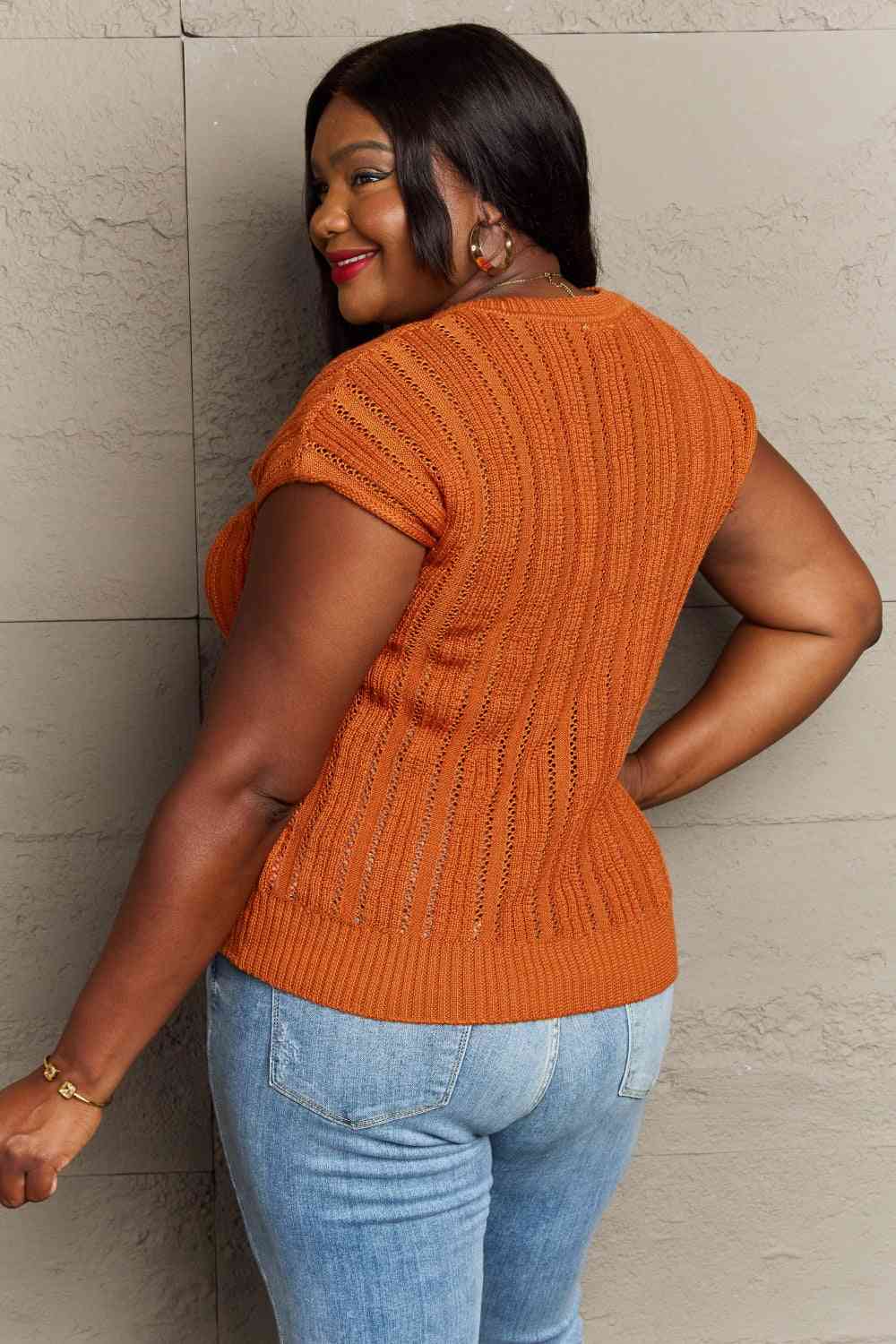 Plus Size Preppy Casual Knit Sweater Vest